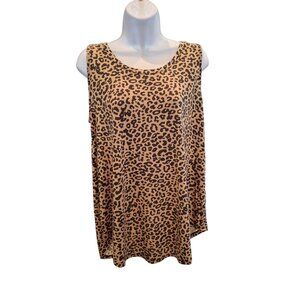Drapery  Womens Tank Top Large Sleeveless Leopard Print Mob Wife